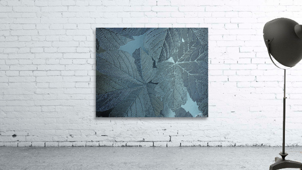 Embossed Blue Gray Leaves  Wall Preview