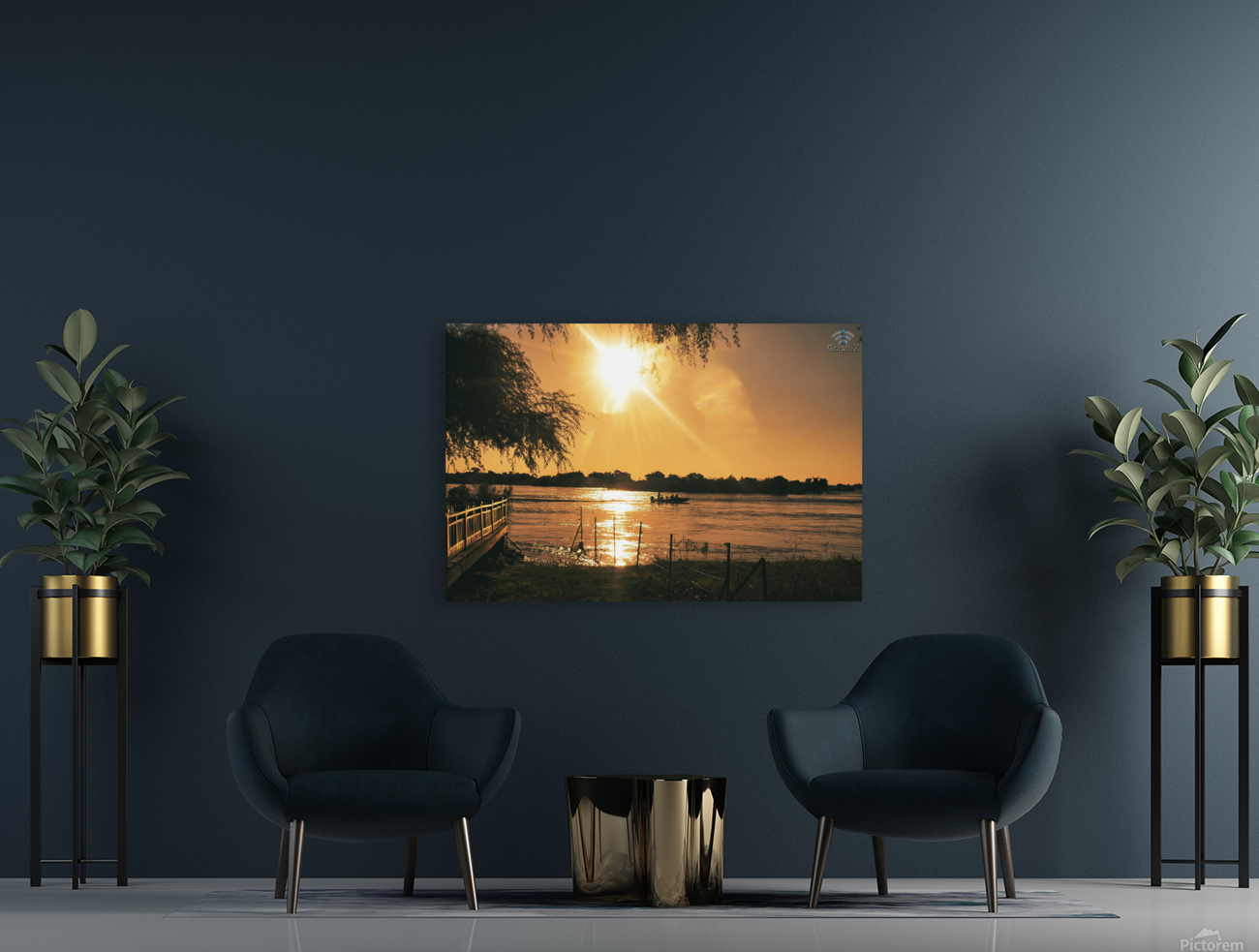 Sunset Zambezi River Reproduction