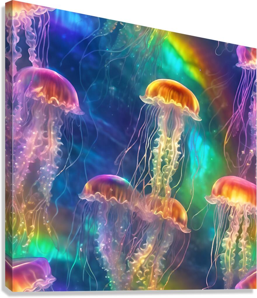 jellyfish with iridescent glow Canvas Print