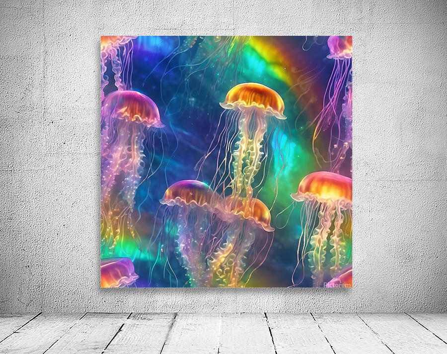 jellyfish with iridescent glow Wall Preview