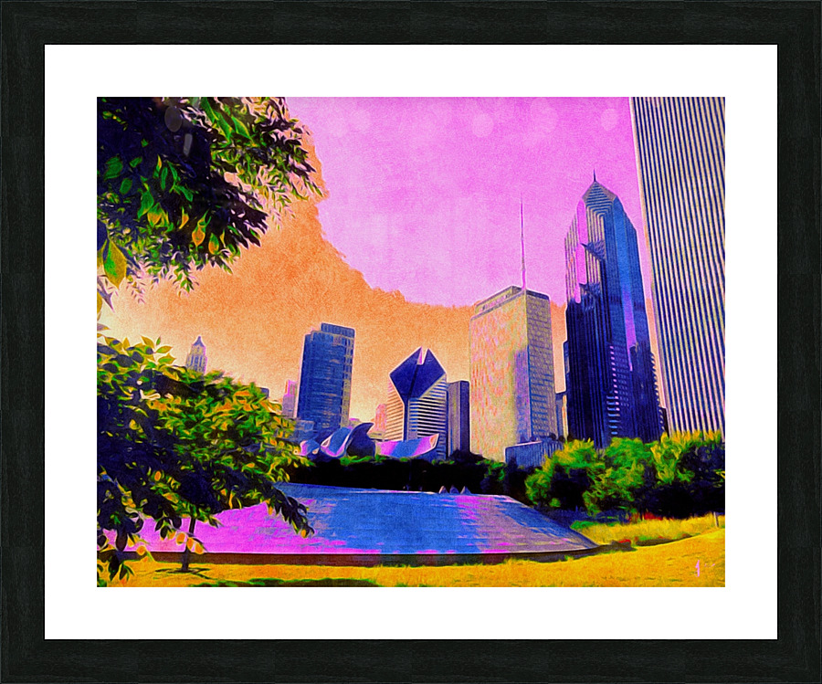Chicago Digital - Millenium Park Picture Frame print