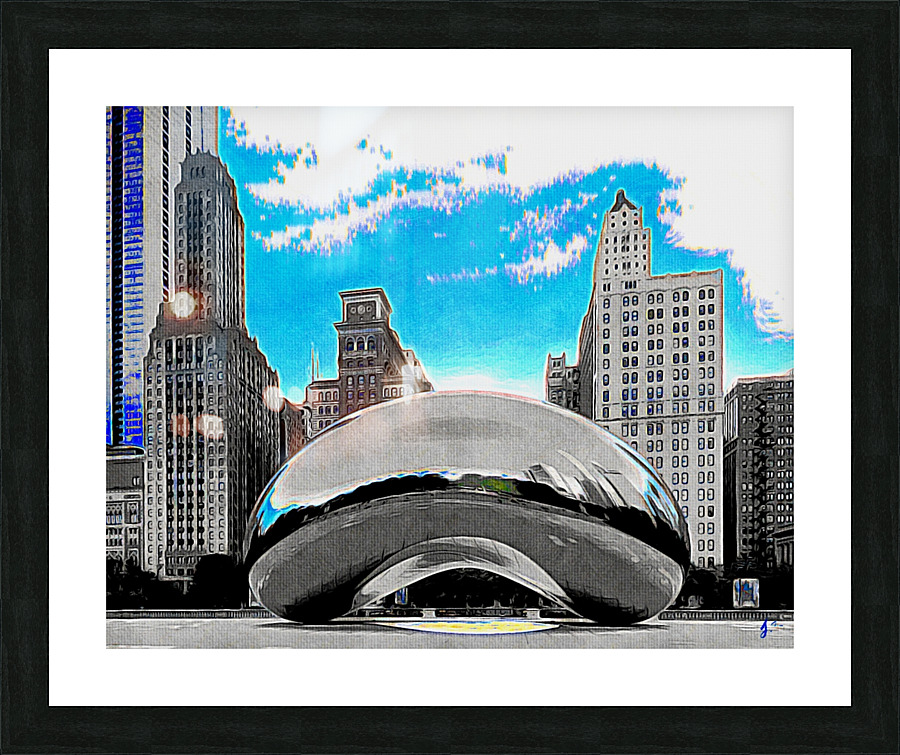 Chicago Digital - Cloud Gate Picture Frame print