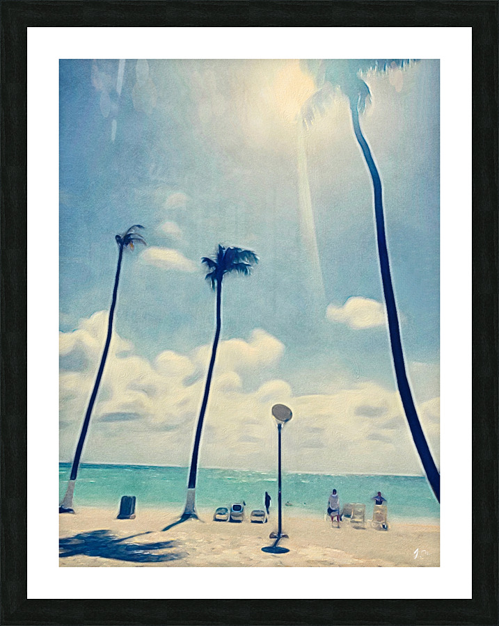 Palm Tree Beach Picture Frame print