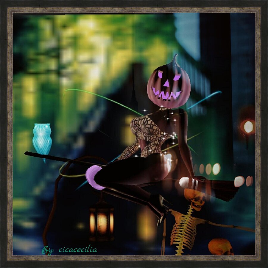 Witch O Lantern Picture Frame print