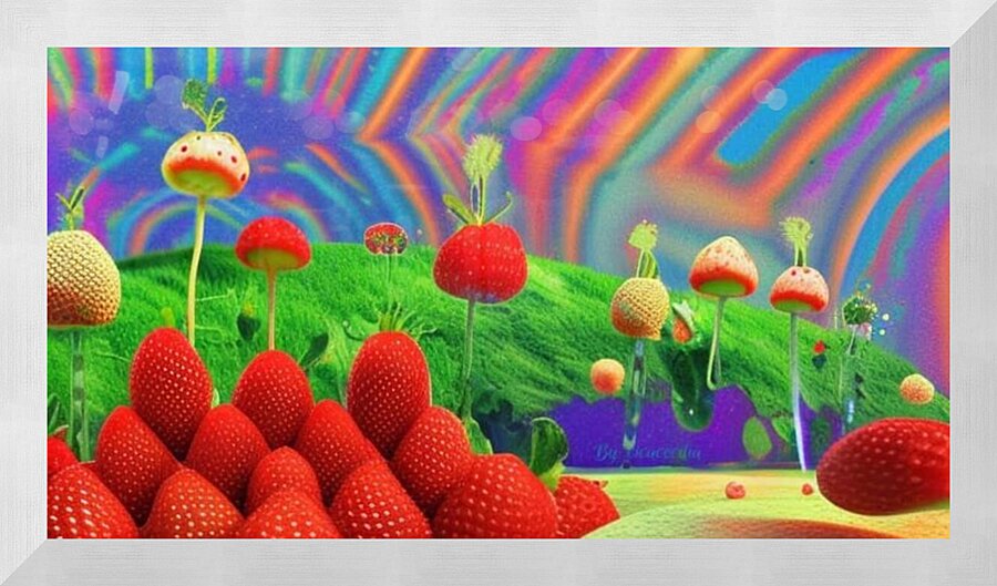 StrawberryLand Picture Frame print