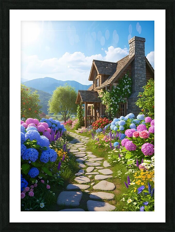 Charming Cottage Garden Path Picture Frame print