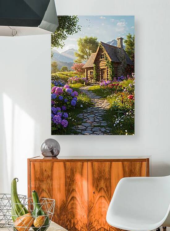 Charming Log Cabin in Floral Landscape by Design Aura