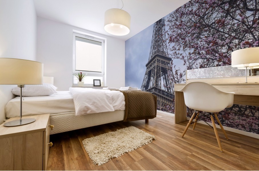 Floral Eiffel tower  Mural print