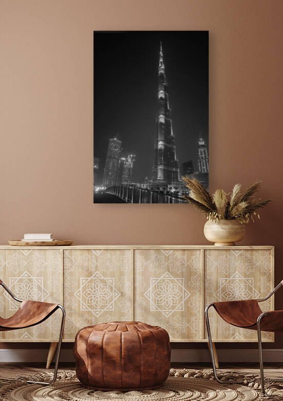 Burj Khalifa Black and White by Photopoet