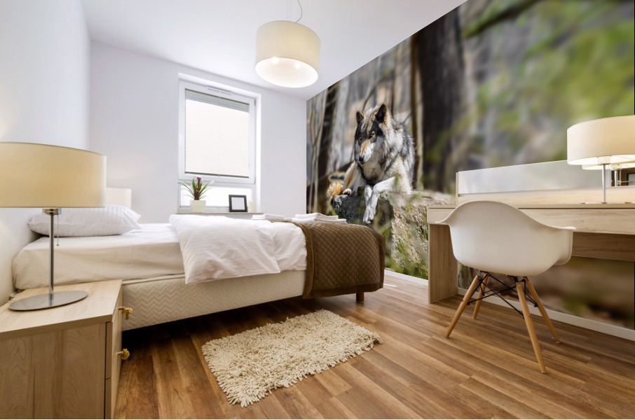 Timber Wolf Portrait Mural print