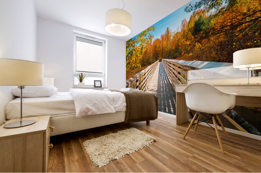 Autumn Bridge Mural print