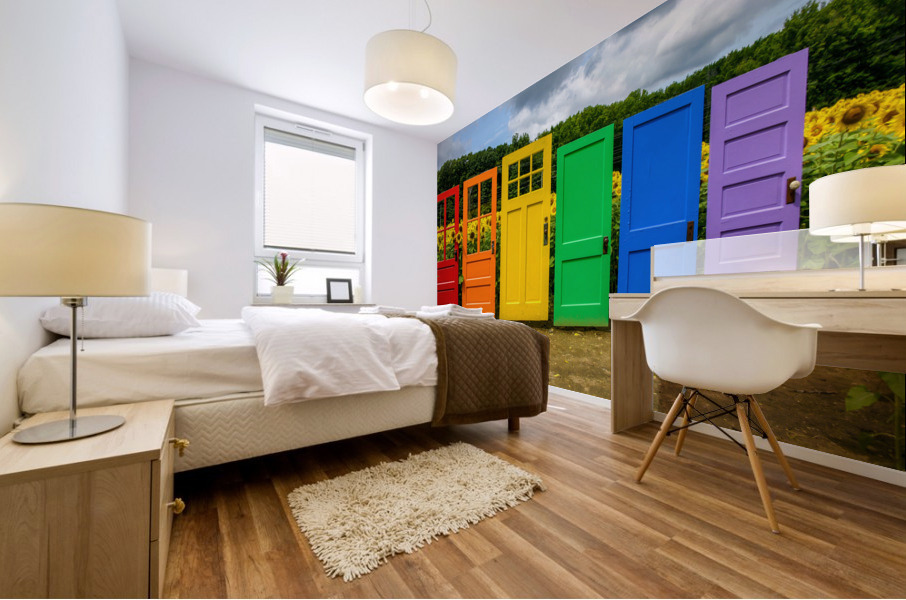 Rainbow Doors Mural print