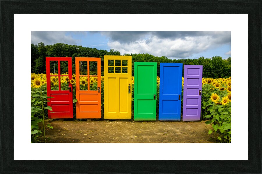 Rainbow Doors Picture Frame print