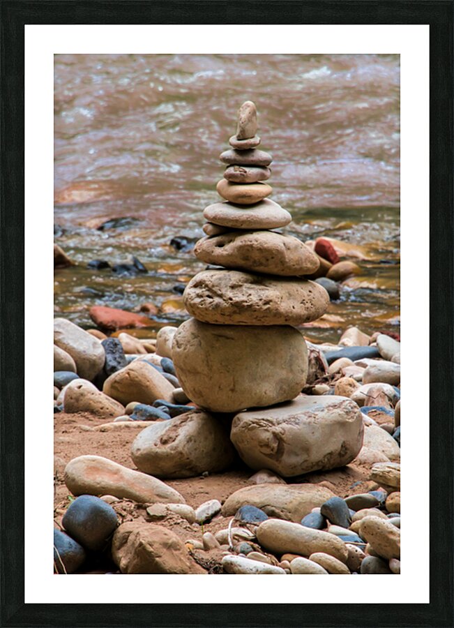 Rock Cairns Picture Frame print