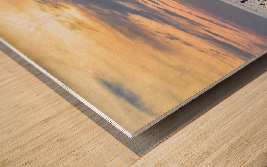 Sunset Ocean  Wood print