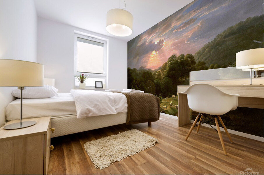 Landscape with sheep  Mural print