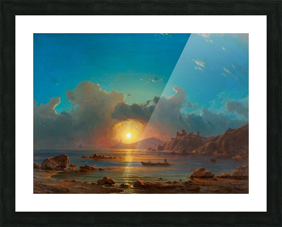 Sunset on bay  Picture Frame print