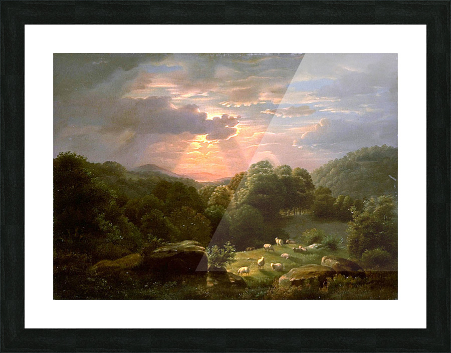 Landscape with sheep  Picture Frame print