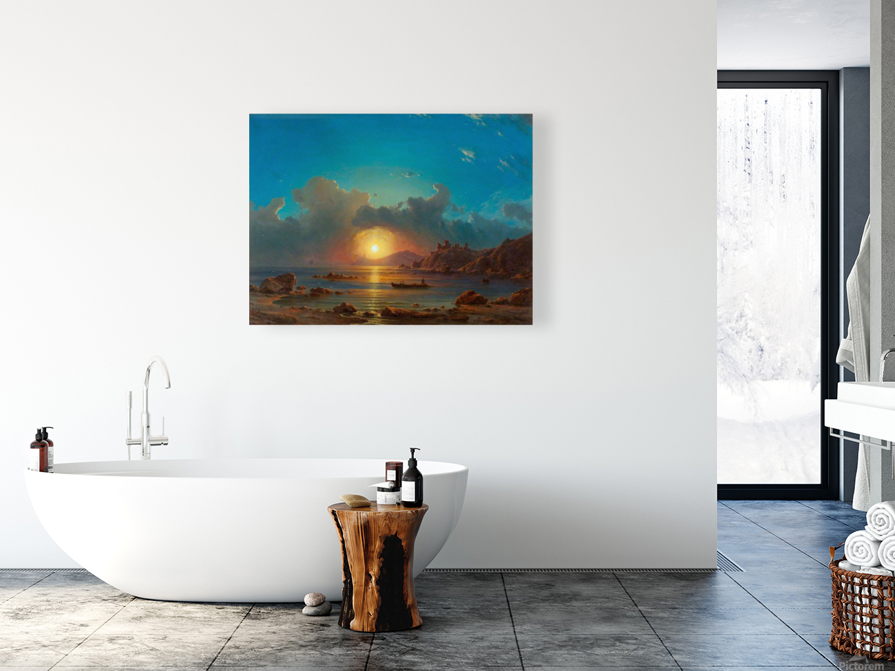 Sunset on bay  Reproduction