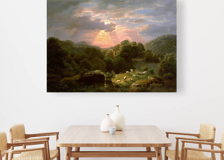 Landscape with sheep  by Lettykaweesa
