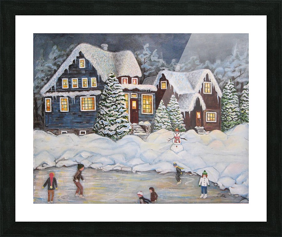 Skate Pond Picture Frame print