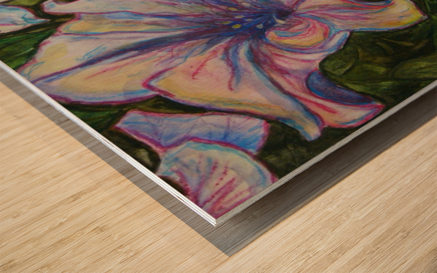 Petunias Wood print