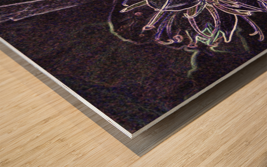 Abstract Neon Wood print