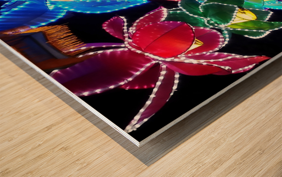 Night Lights Wood print