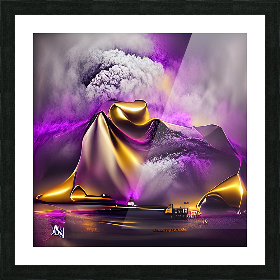 Purple Volcano Picture Frame Printing