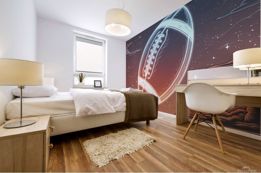 Celestial Touchdown – Cosmic Football Fantasy Mural print