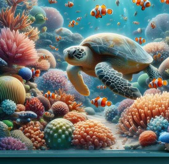 Turtle dance of coral reefs by Nature s Reflections