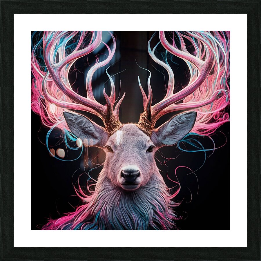 a majestic deer with intricately detailed antlers Picture Frame print