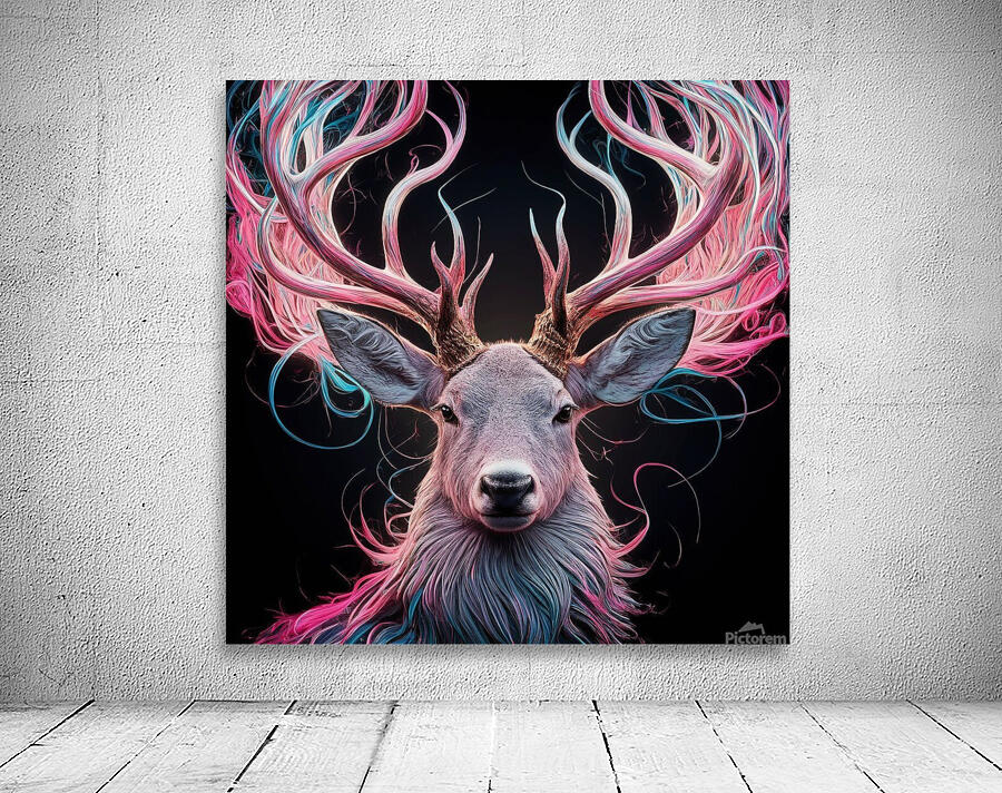 a majestic deer with intricately detailed antlers Wall Preview
