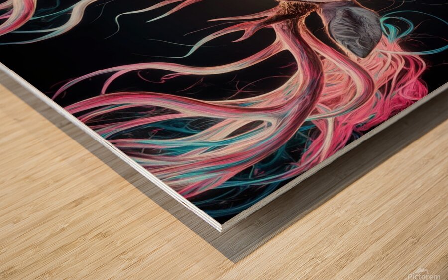 a majestic deer with intricately detailed antlers Wood print