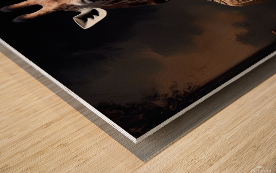 Regal Giraffe Aristocrats – Renaissance Royal Portrait Wall Art Wood print