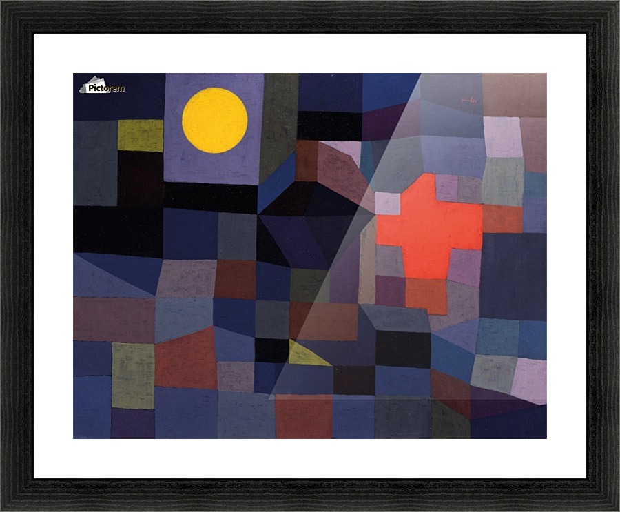 Fire at the full moon Picture Frame print