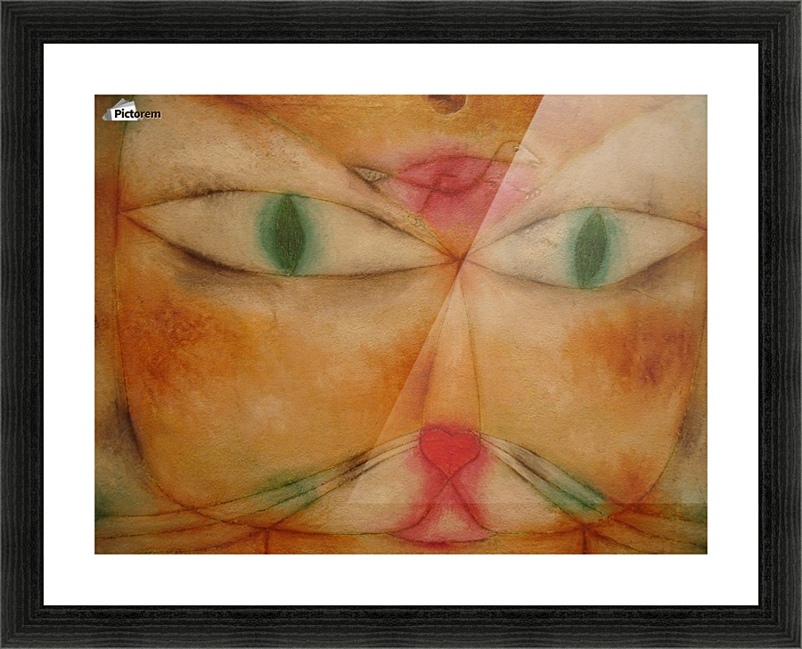 Cat and Bird Picture Frame print