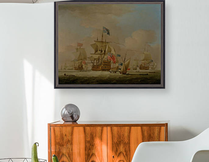 British Men-of-War and a Sloop by Peter Monamy