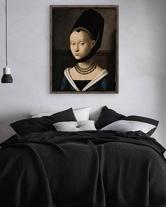 Portrait of a Young Woman with a black hat by Petrus Christus