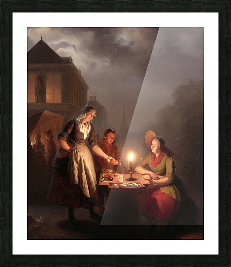 Moonlit meal Picture Frame print