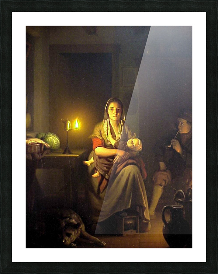 Candle-Lit Interior Picture Frame print