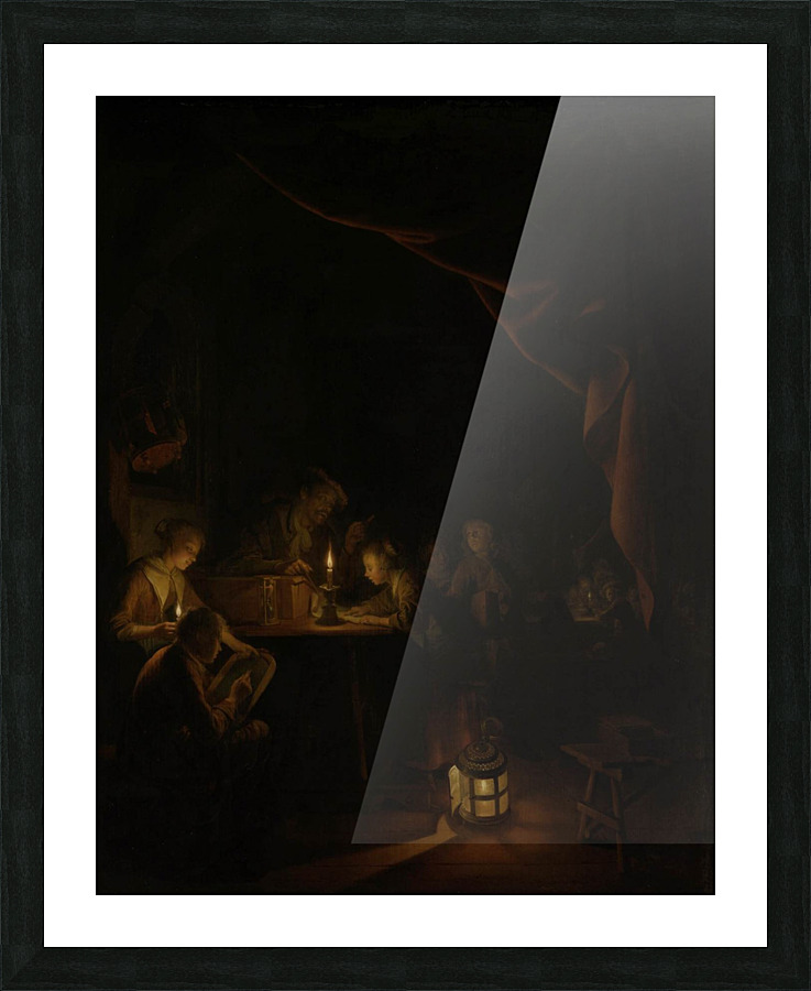 Nocturn figures reading Picture Frame print
