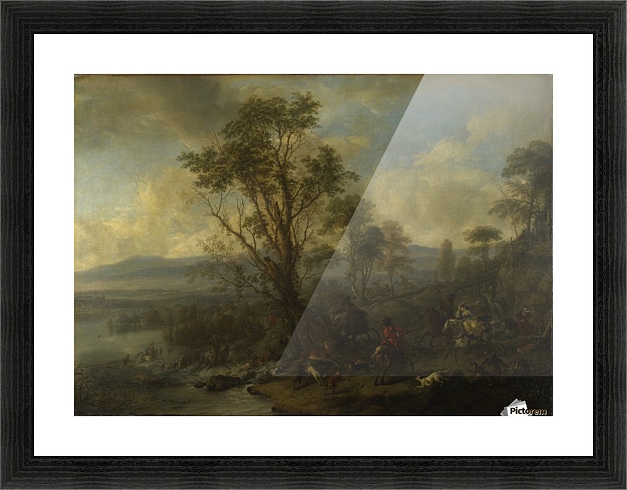 A Stag Hunt Picture Frame print