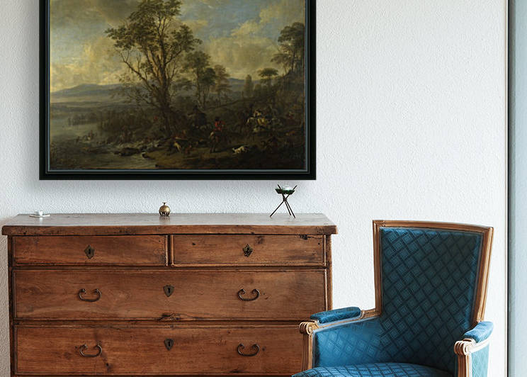 A Stag Hunt by Philips Wouwermans