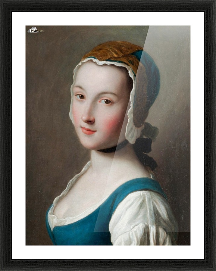 Giovane Donna con Cuffia Picture Frame print