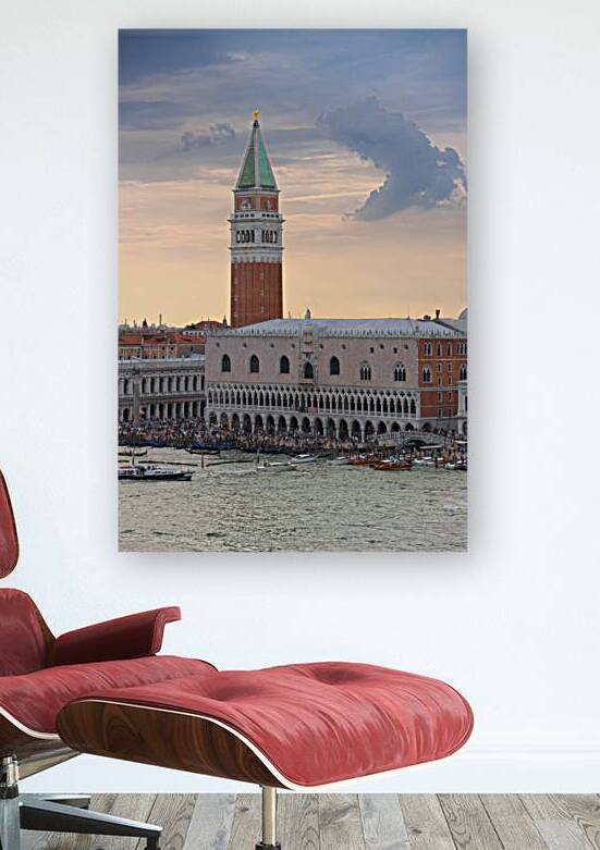 The iconic skyline of Venice with St. Marks Campanile and the Doges Palace. by Giuseppe Colasanto