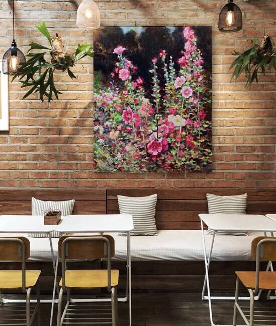 Hollyhocks by Timothy Tyler