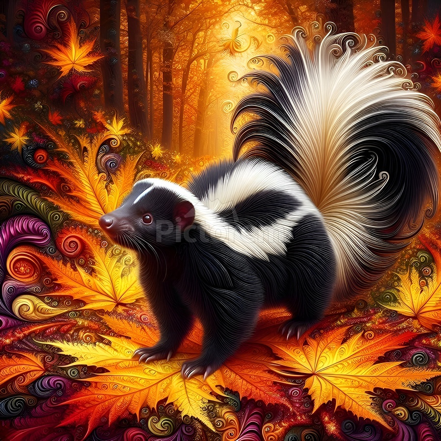Skunk in Magical Forest by The Light Touch Wall Art