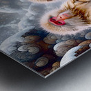 Macaques in hot spring Metal print