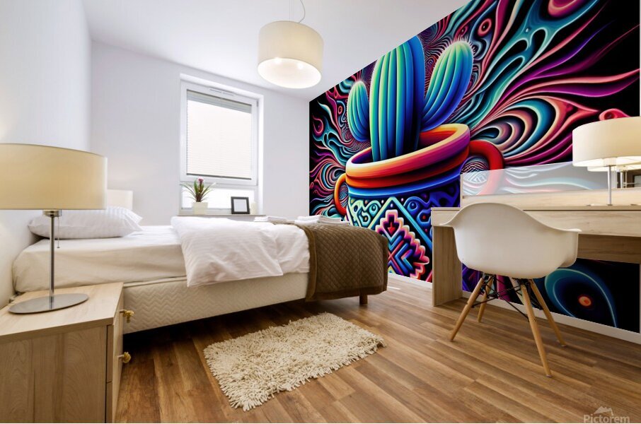 Ceremonial Cactus Mural print